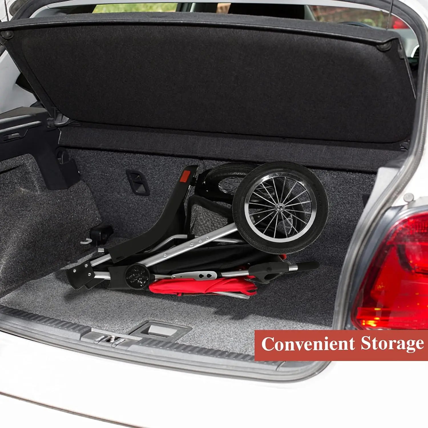 Rugged 3-Wheel Dog and Cat Stroller for Medium and Small Pets with Foldable Design and Suspension