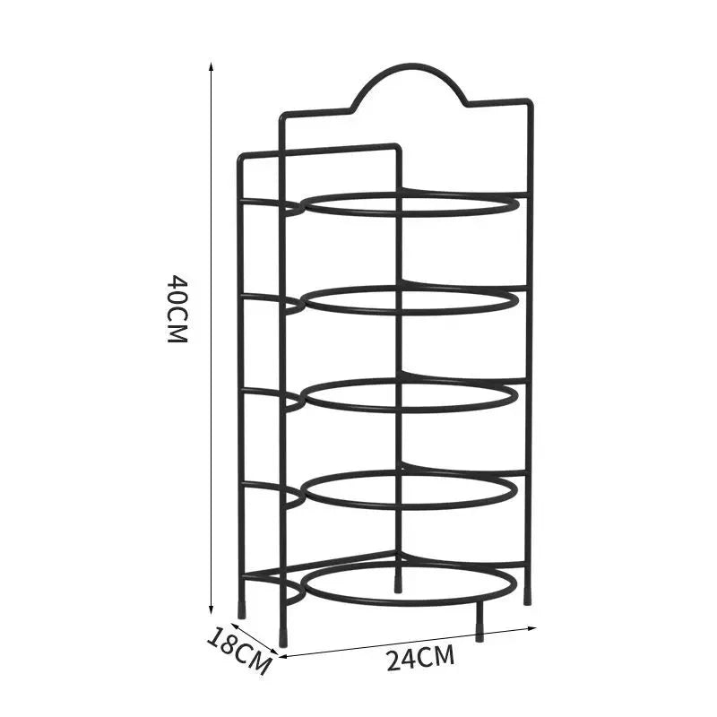 Kitchen Storage Shelf Multilayer Metal Shelves Wall-Mounted Dish Storage Rack Kitchen Table Top Organizer Preparation Dish Rack