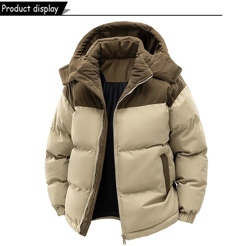 Autumn/ Winter Men Outdoor Removable Hooded Windbreak Jacket /Coats Men Warm Outwear Casual Fashion Solid Parkas/ Jacket Male Tops