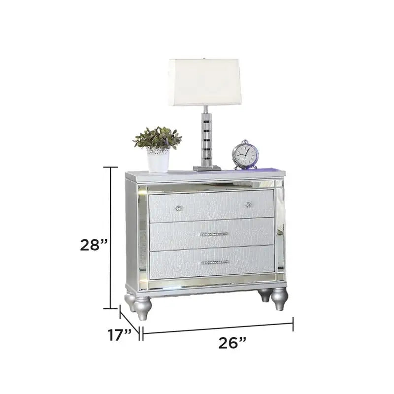 Silver 4PC LED Bedroom Set