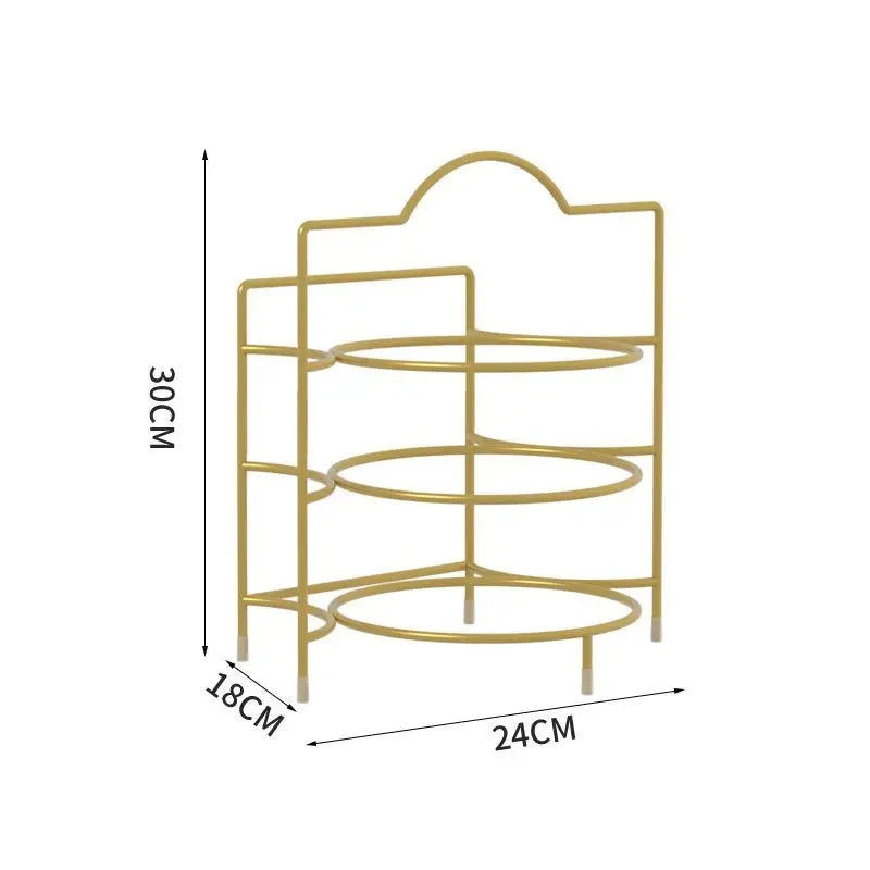 Kitchen Storage Shelf Multilayer Metal Shelves Wall-Mounted Dish Storage Rack Kitchen Table Top Organizer Preparation Dish Rack