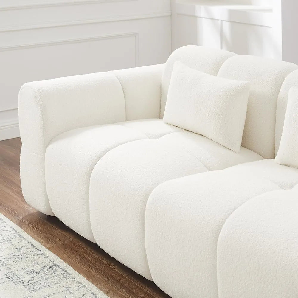 80" Oversized Boucle Sofa Couch | Modern Loveseat (Deep Seat) | Mid Century Modern Sofa, Cloud Couch for Living Room