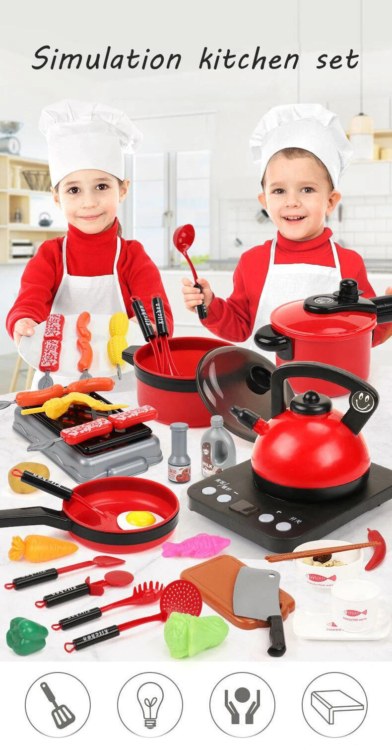 Kitchen Toys Set For Kids/ Cooking Toy/ Baby Cutting Fruit/ Cooking Kitchen Utensils /Simulation Education/ Pretend Play