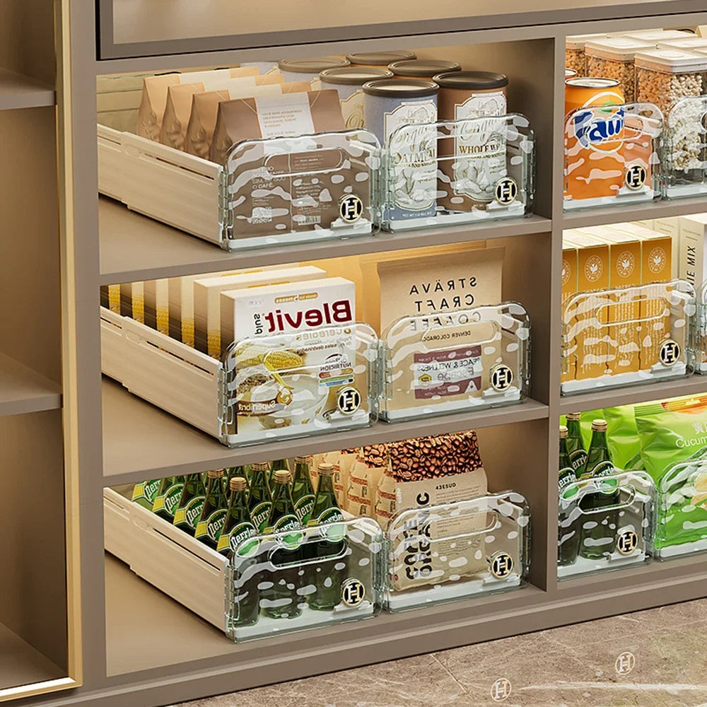 Kitchen Organizing Storage Box/ Simple Cabinet Retractable Storage Box/ Water Corrugated Drawer/ Desktop Snacks /Grocery Storage Box