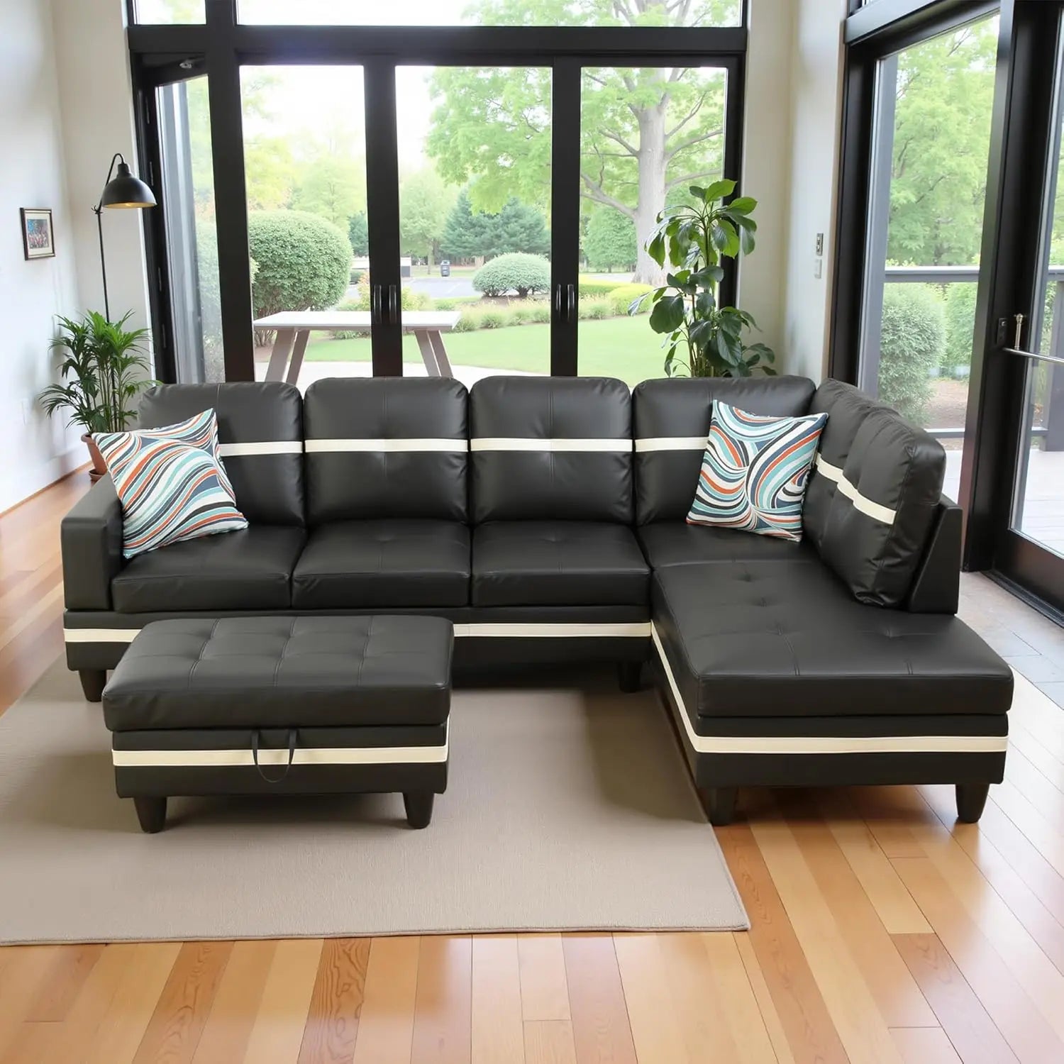 103.5" Oversized Sectional Couch, L Shaped Couch with Storage Ottoman, Modern Modular Sofa with Deep Seat