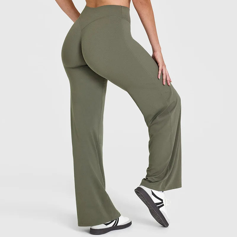 NCLAGEN Yoga Pants GYM Naked Feel Straight-Leg Pants Ultra Soft Butter Fabric Women's Mid-Waist Pilates Running Sport Trousers