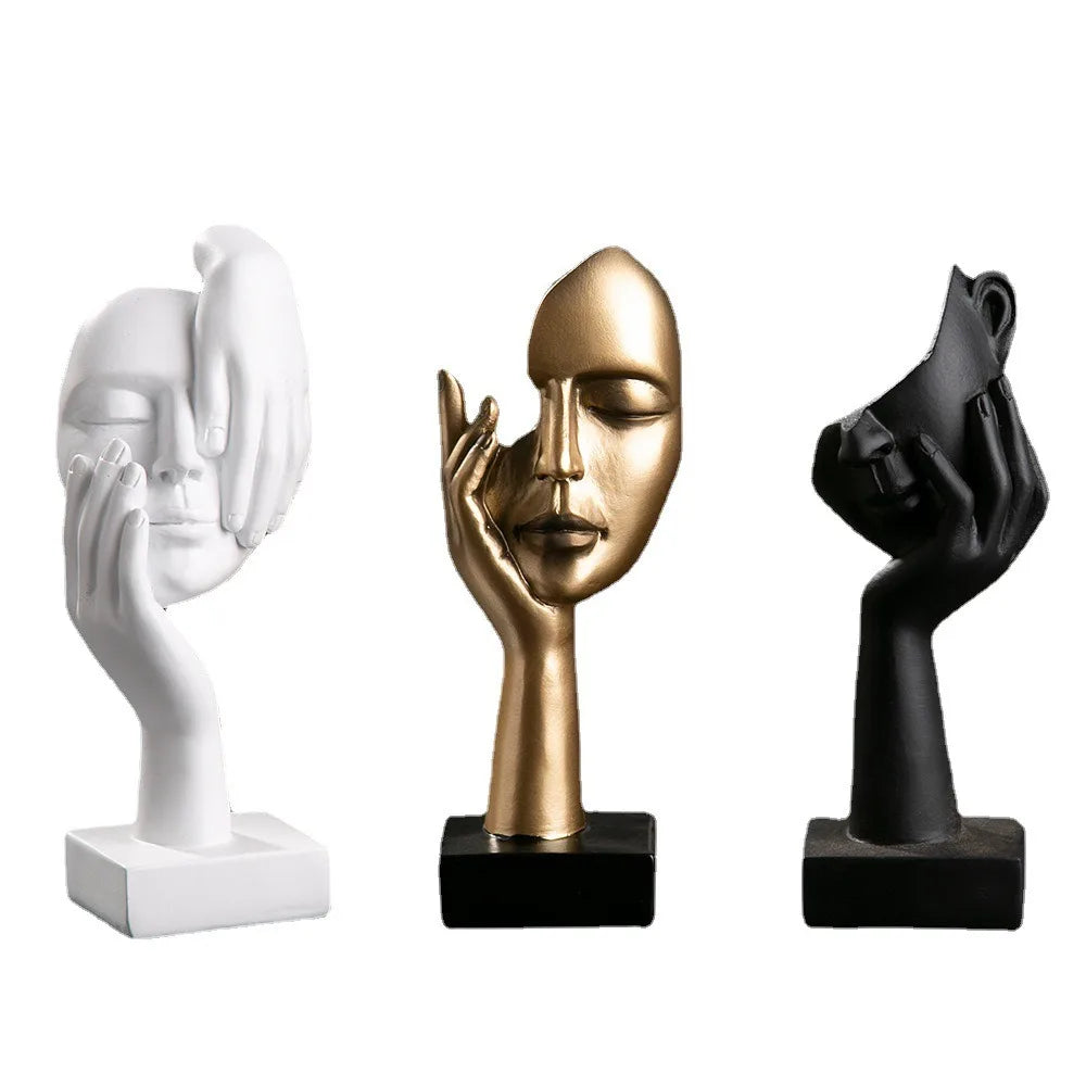 Nordic Resin Abstract Statue/ Desktop Ornaments Sculpture Figurines Face/ Character Light Luxury/ Art Crafts/ Office Home Decor
