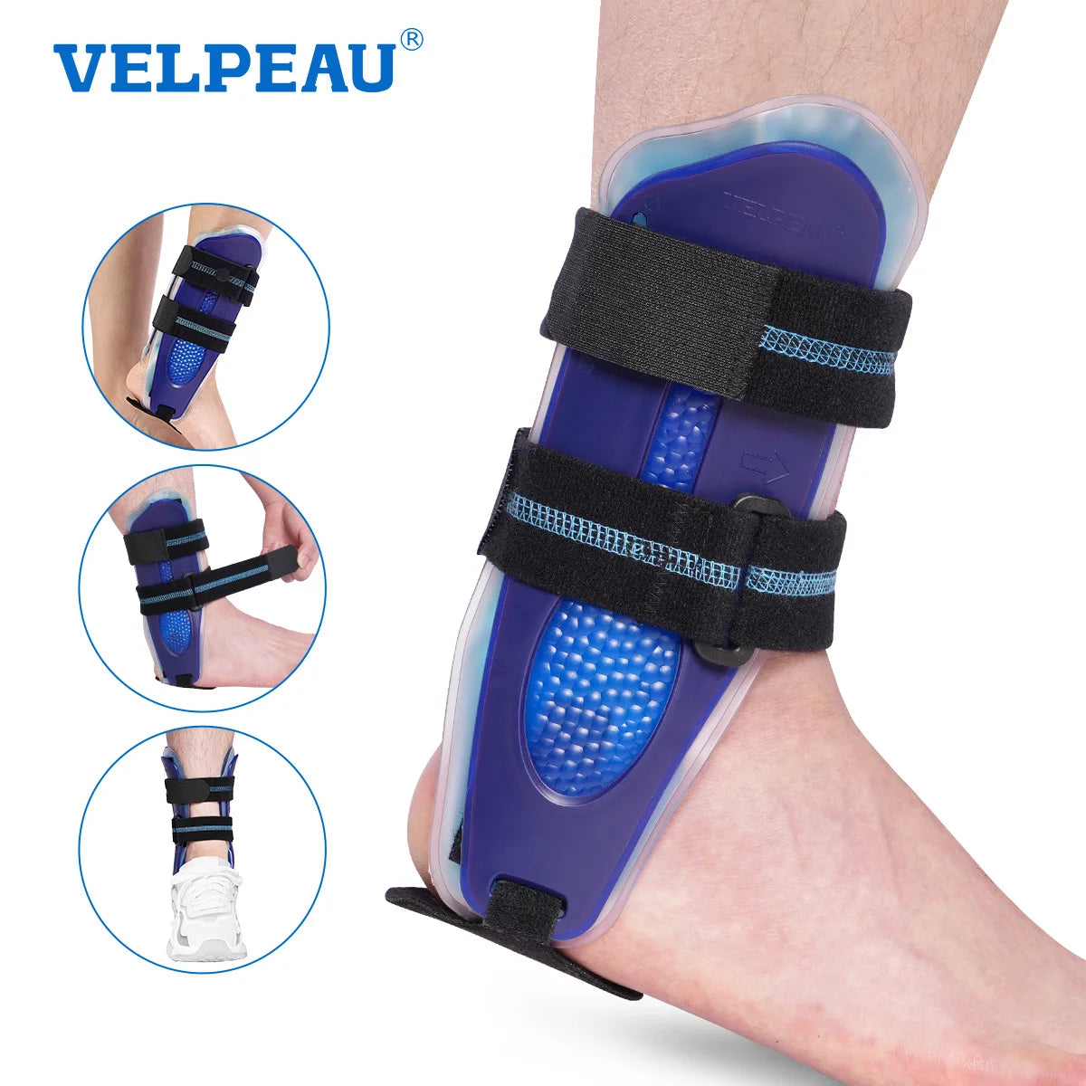 VELPEAU Ankle Splint Brace for Foot Support, Fracture and Sprain, Adjustable Stirrup Ankle Immobilizer, Two Models Available