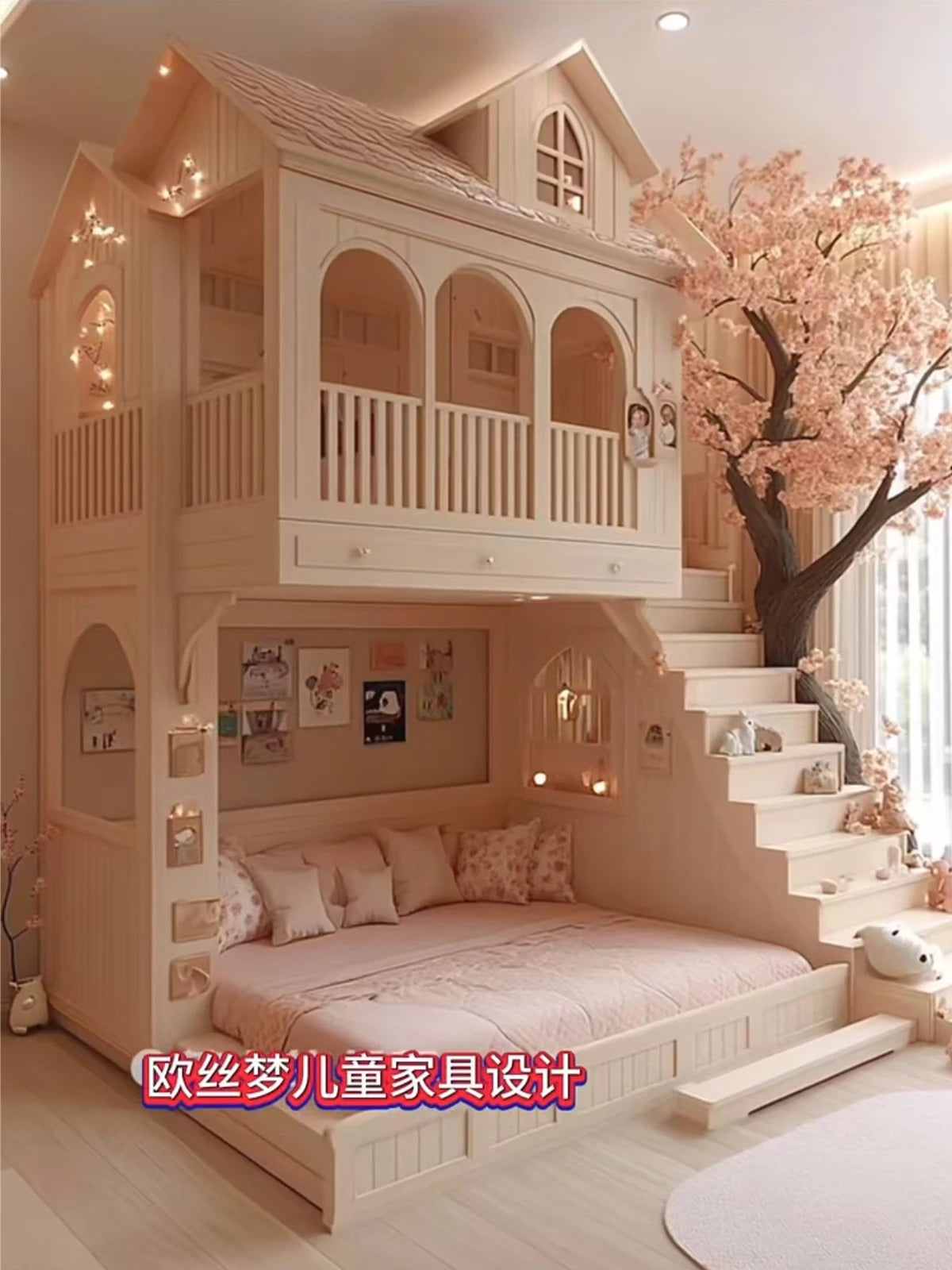 Simple Guard Rails Kids Beds/ Double Decker/ Safety Custom Design Children Beds/ Princess Modern