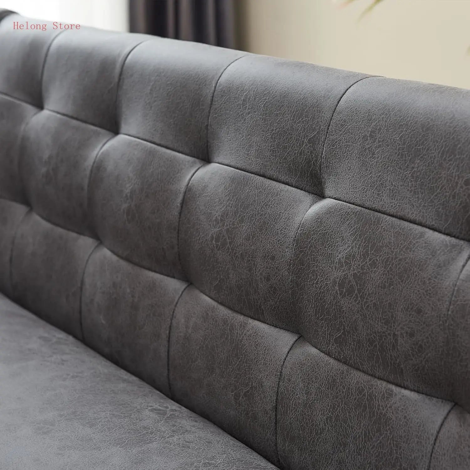 Modern L-Shaped Dining Bench, Vintage Fabric Upholstered Corner Sofa with Metal Legs for Kitchen Nook, Living Room