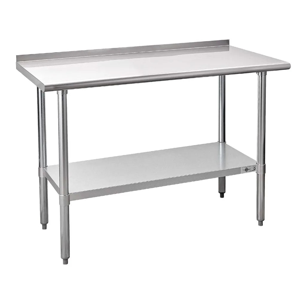 Customizable-Stainless Steel Prep Table NSF Commercial Work Table With Backsplash And Undershelf For Kitchen/ Restaurant 48x24"
