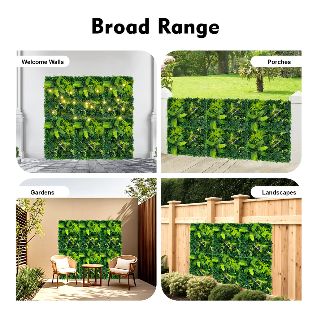 6PCS 60x40cm Artificial Grass Backdrop Wall, Greenery Walls，Greenery Backdrop for Indoor/Outdoor, Wedding, Garden, Home