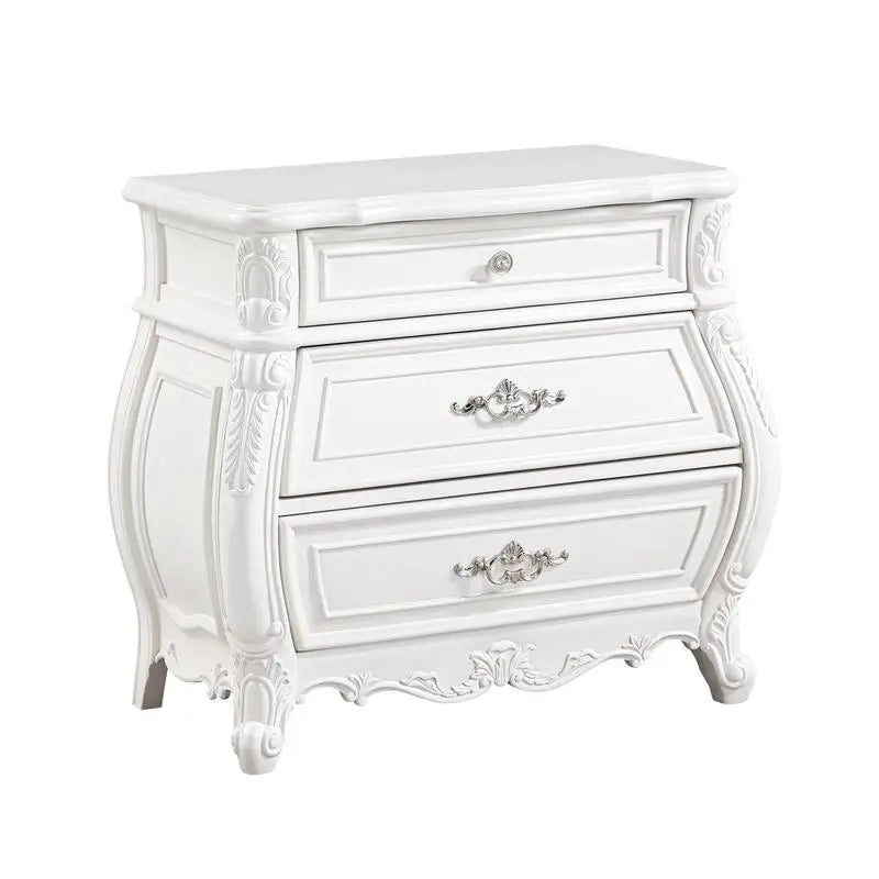 Modern 4-Piece Queen Bedroom Set in Pearl White Wood Finish