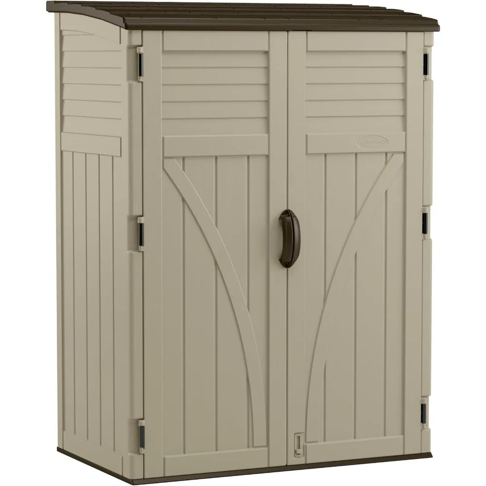 Outdoor Storage Shed/54 Cubic Feet Vertical Storage Shed with Durable Plastic Construction ,Multiple Wall Panels and Ample Space