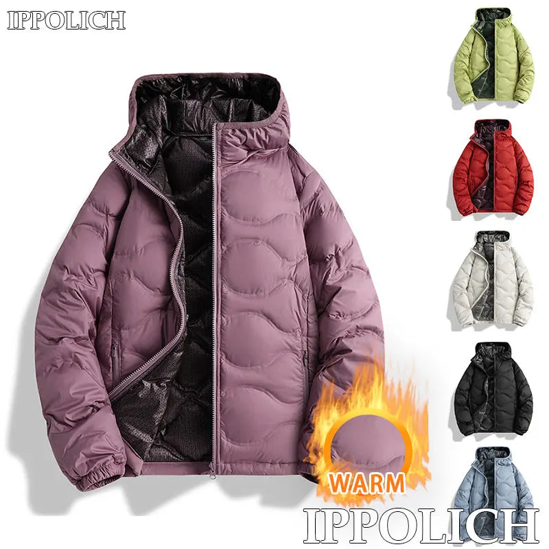 Unisex Fleece Thickened Hooded Jacket/ Windproof/ Breathable Warm Sports Jacket Autumn, Winter ,Outdoor Running Fitness Thick Jacket