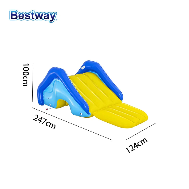 Inflatable Pool Water Slide/ Poolside Water Slide with Built-in Sprinkler 2.47 m x 1.24 m x 1.00 m