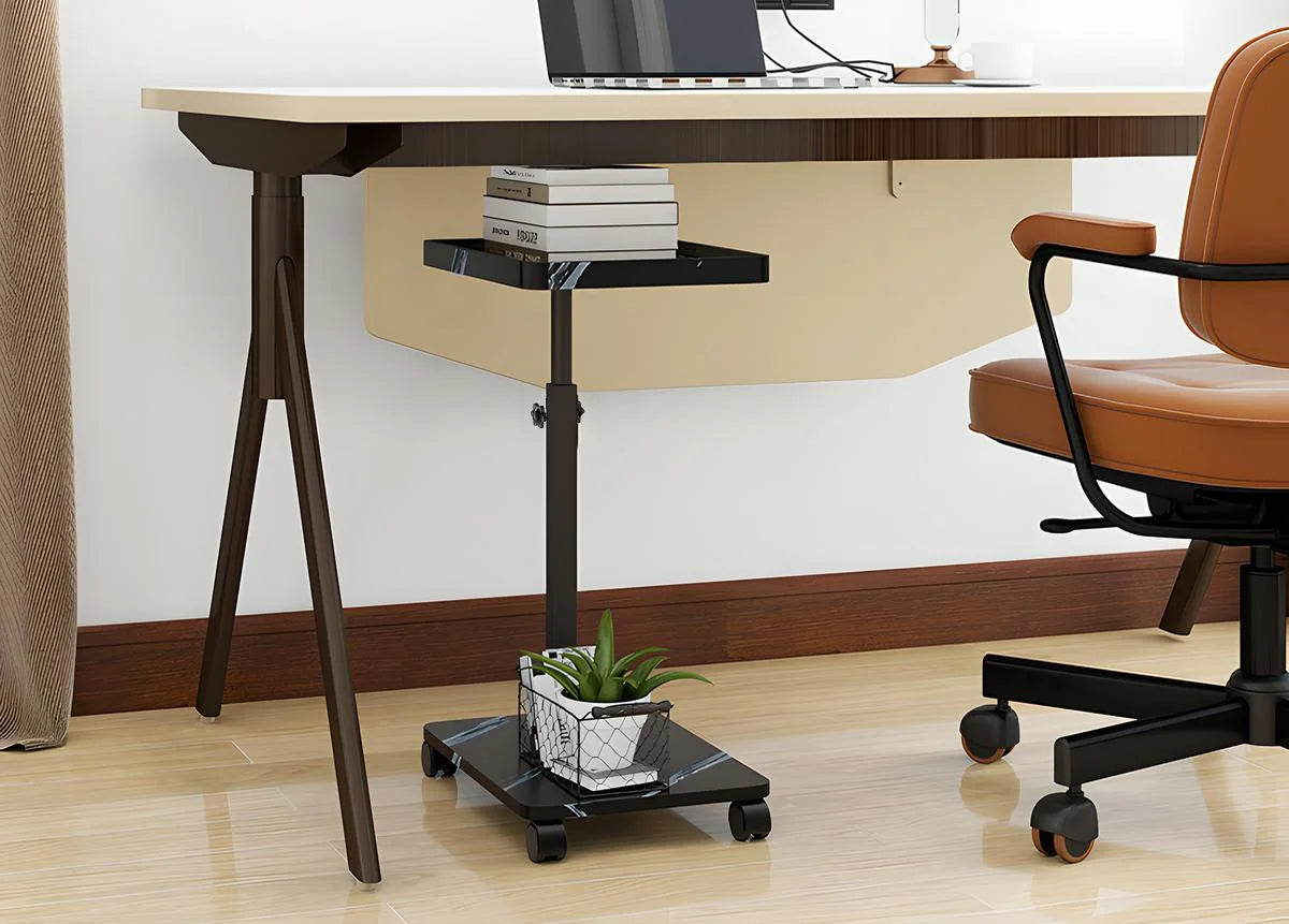 15.74x11.81 Inch Coffee Table C-Shaped Simple Mobile Rolling Storage Desk Home Bedside Corner Sofa Cabinet Family Side Tables