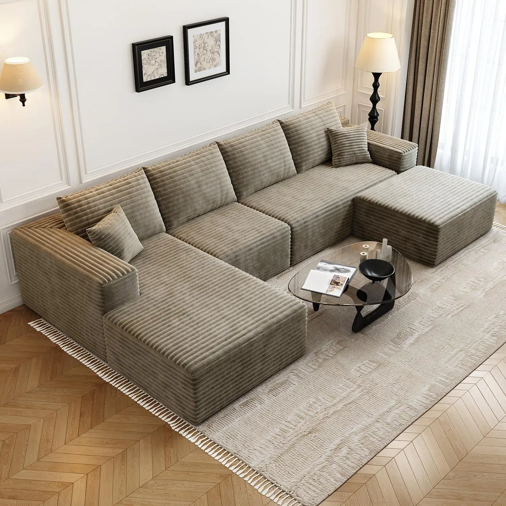 Cloud Modular Sectional Sofa Couch with L-Shape Chaise, Upholstered Couches for Living Room/ Bedroom