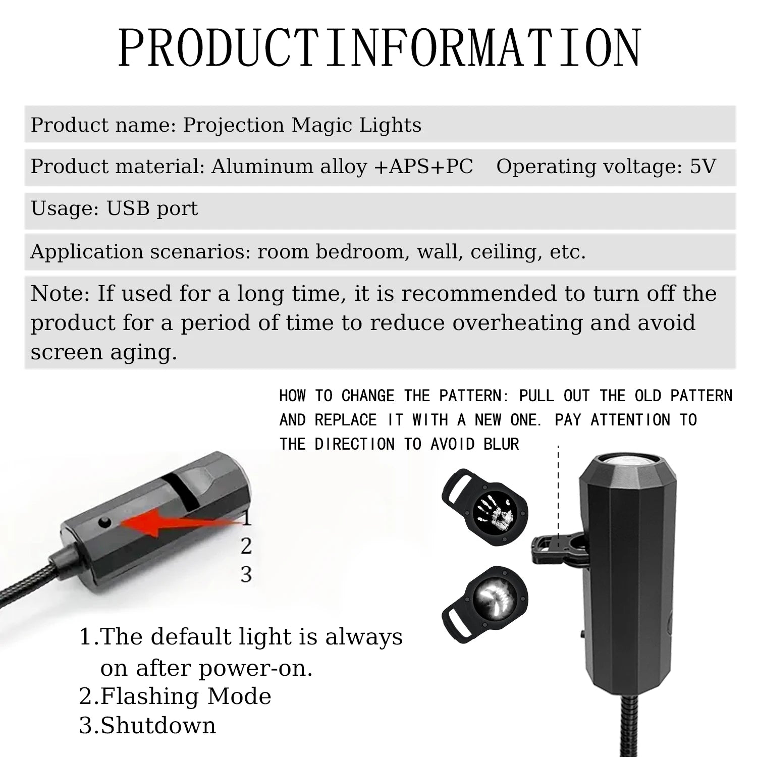Skull Projection Lamp, 1+3 Switchable Pattern Design, LED Night Light, Suitable for Room/ Wall Ceiling Decoration, Halloween Gift