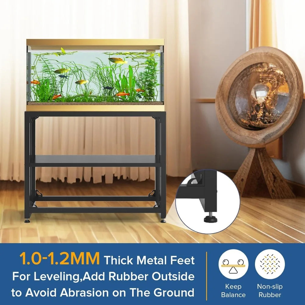 Fish Tank Stand 40 Gallon, Metal Aquarium Stand 36.5" L x 18.5" W*29.5”H, Double-Layer Storage Design, Suitable for Any Room