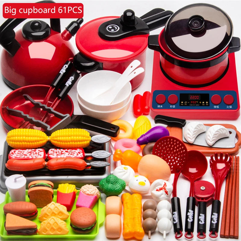 Kitchen Toy Set /Utensils/ Children's Simulation Education/ Pretend Play For Kids/ Cooking/ Baby Cutting Fruit/ Cooking