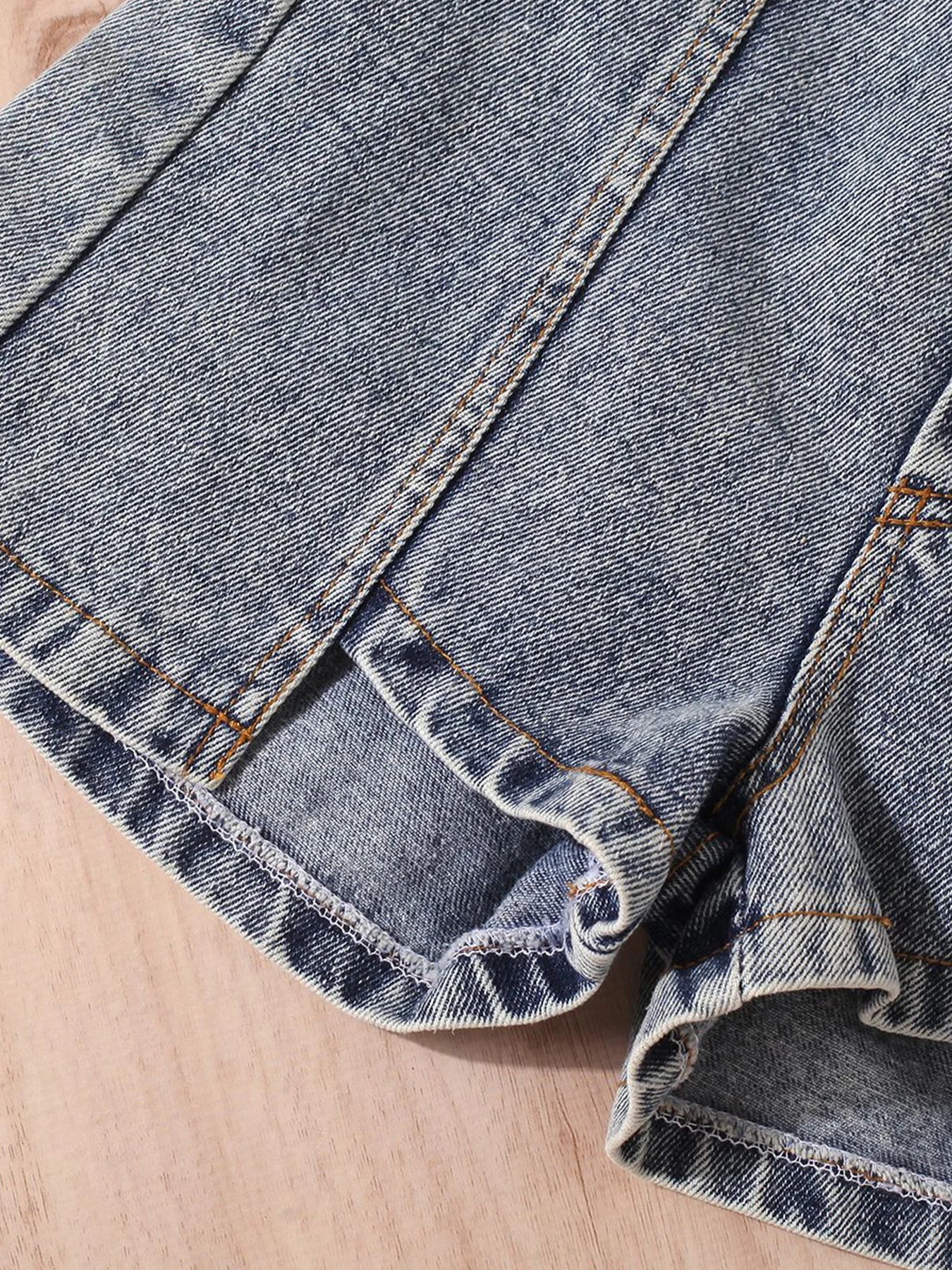 Toddler Girl Fashion Outfits, Solid Color Tank Top & Faux Denim Short Set, Girl Summer/ Spring Outdoor Clothes 2-7T