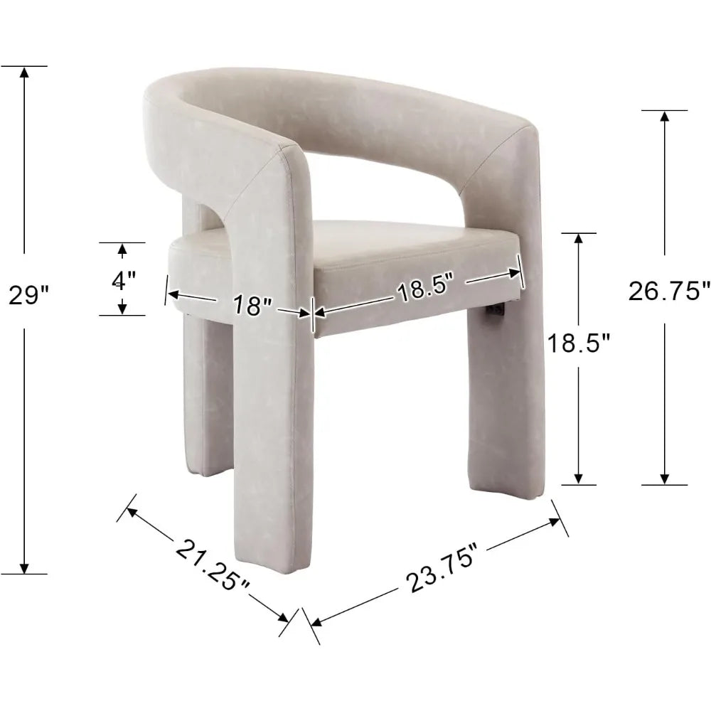Set of 6 Modern PU Leather Upholstered Dining Chairs with Open-Back, Accent Chairs for Any Room