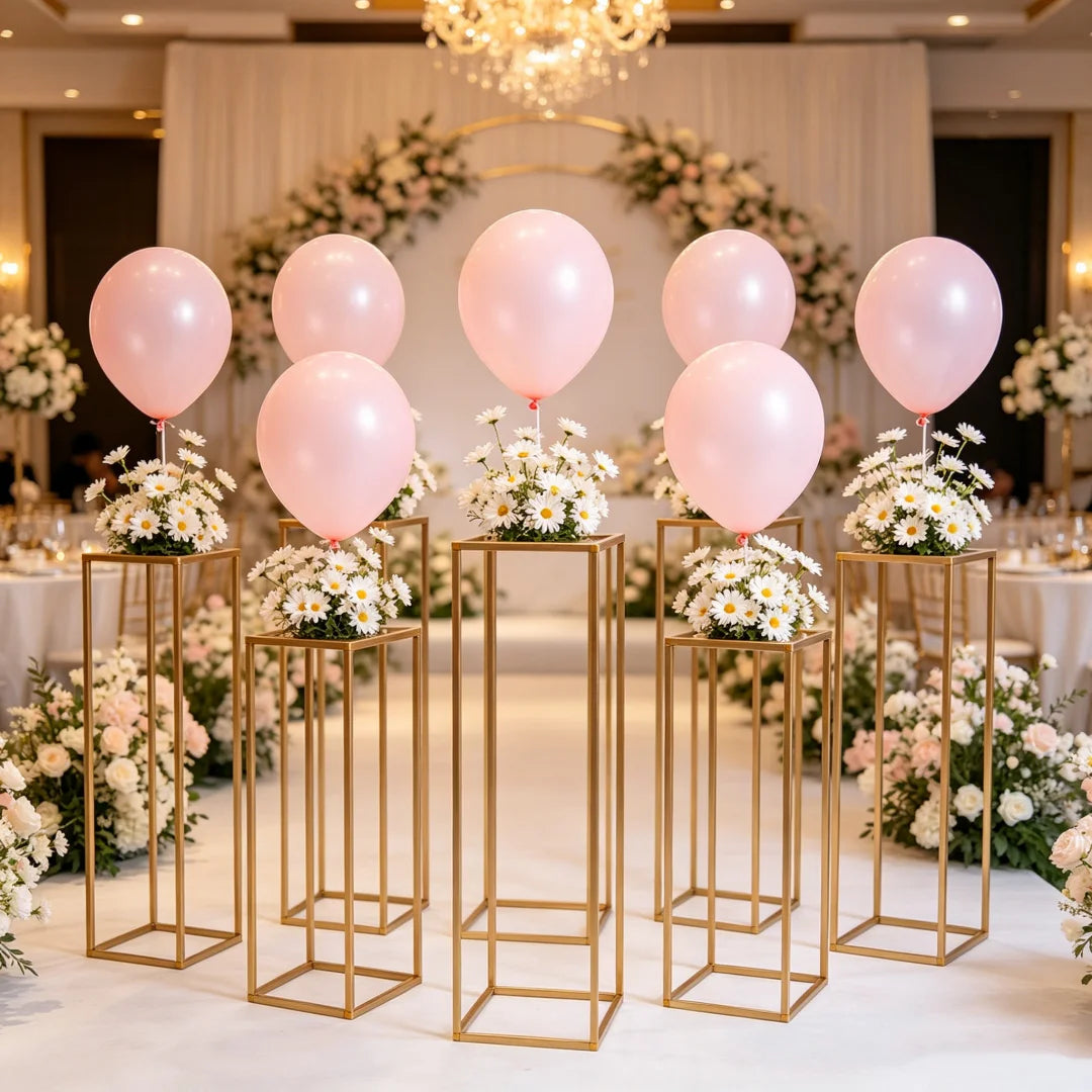 Elegant 10-Piece Metal Flower Vase Set - Gold Wedding Flower Stand & Centerpiece for Tables, Perfect for Party, Event, or Home Decor