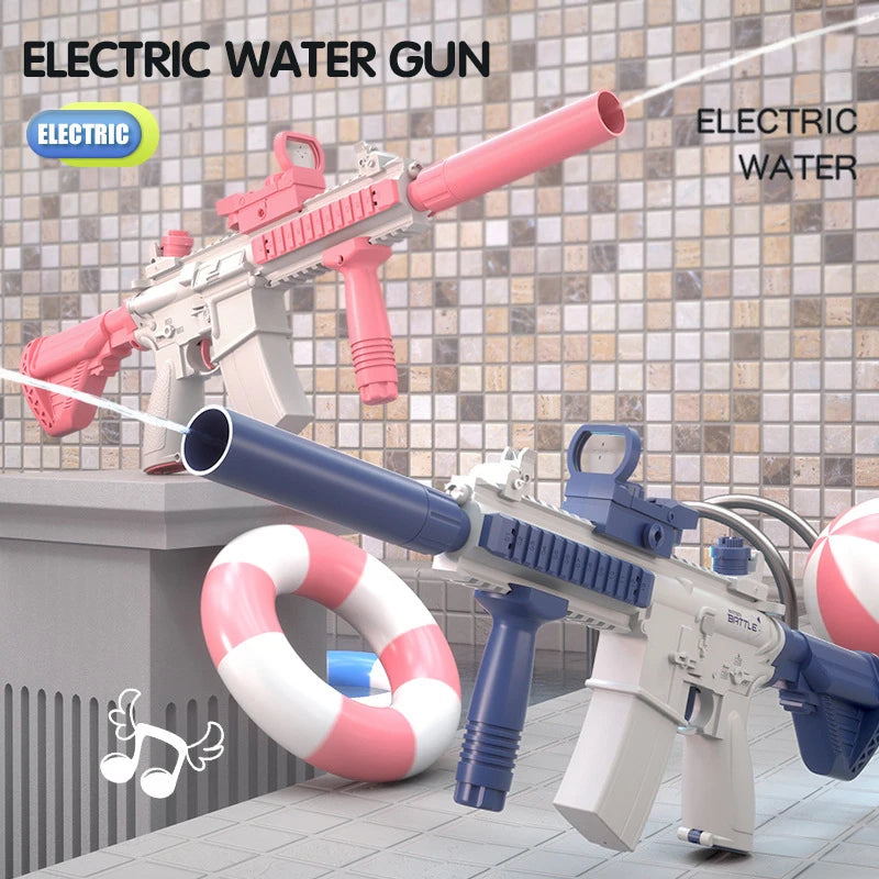 M416 Electric Water Gun Pistol 10M Long Range Portable Guns/Children/ Pool Beach Outdoor Fight Shooting Toys for Kid Games
