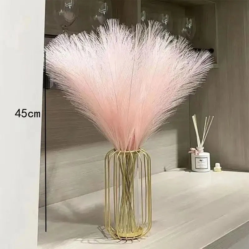 10PCS Artificial Pompous Grass/ Pompous Branches/ Fake Fluffy Stems/ Plants Vase Filler for Home Boho Decor Flower Arrangement