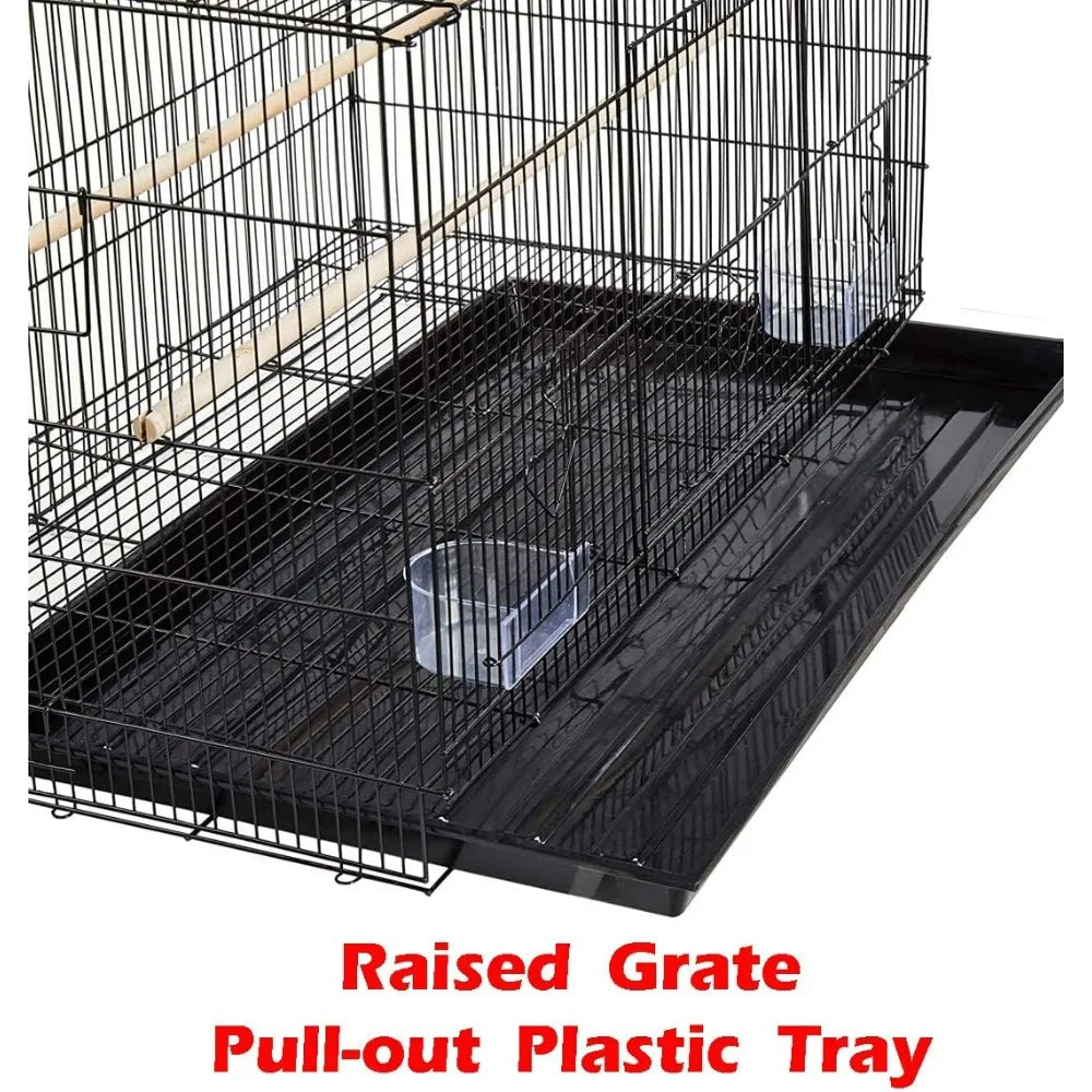 Aviary Breeding Cage for Finches, Parakeets, and Other Small Birds - 24 x 16 x 16 High in Black