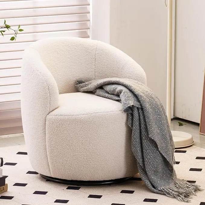 Swivel Barrel Chair, 360° Small Single Sofa Armchair Comfy