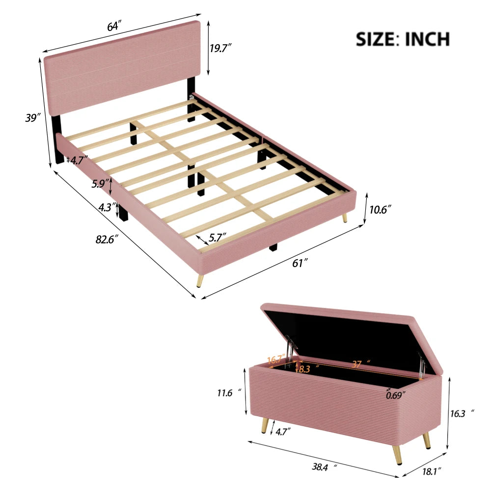 2 Pieces Bedroom Sets Queen Size