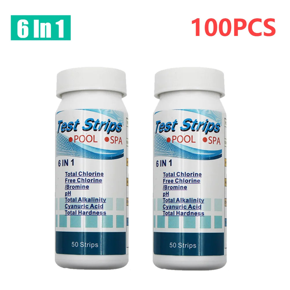 50/100PCS 3/5/6/7 in 1 Water Quality Test Paper/ Swimming Pool PH Test Strips/ Multipurpose Aquarium Test Strips for Fish Tank