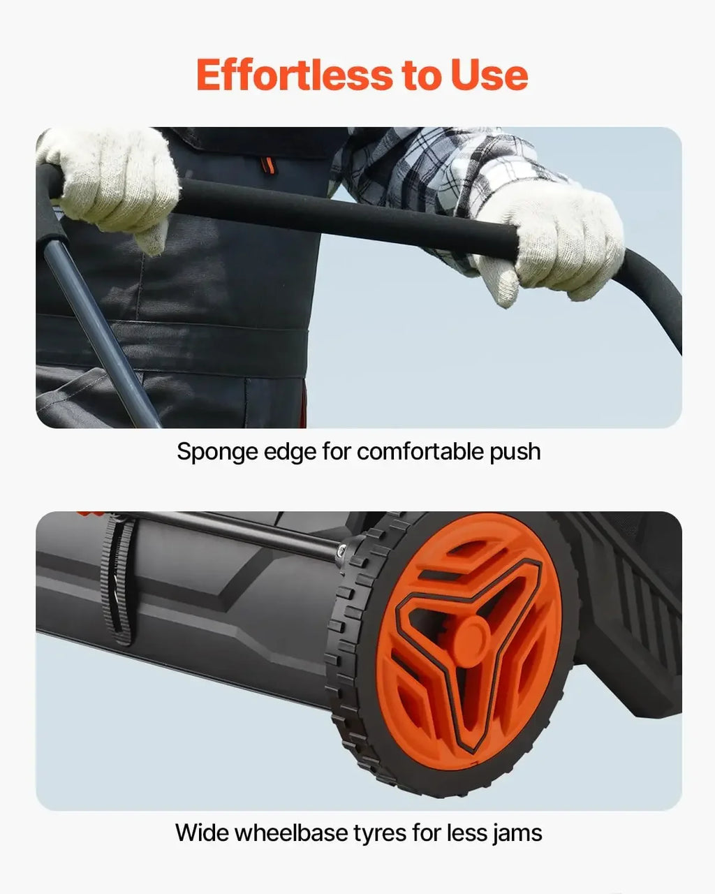 Push Lawn Sweeper, 21-inch Leaf & Grass Collector, Strong Rubber Wheels & Heavy Duty Thickened Steel