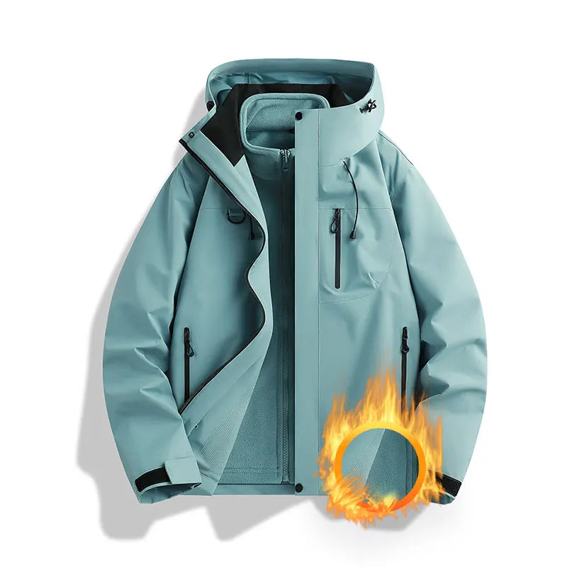 Winter Jacket Outdoor 3-in-1 Waterproof Sport Coat/ Running Unisex Hooded Hiking Jacket/ Warm Breathable Outdoor Couple/ Loose Coat