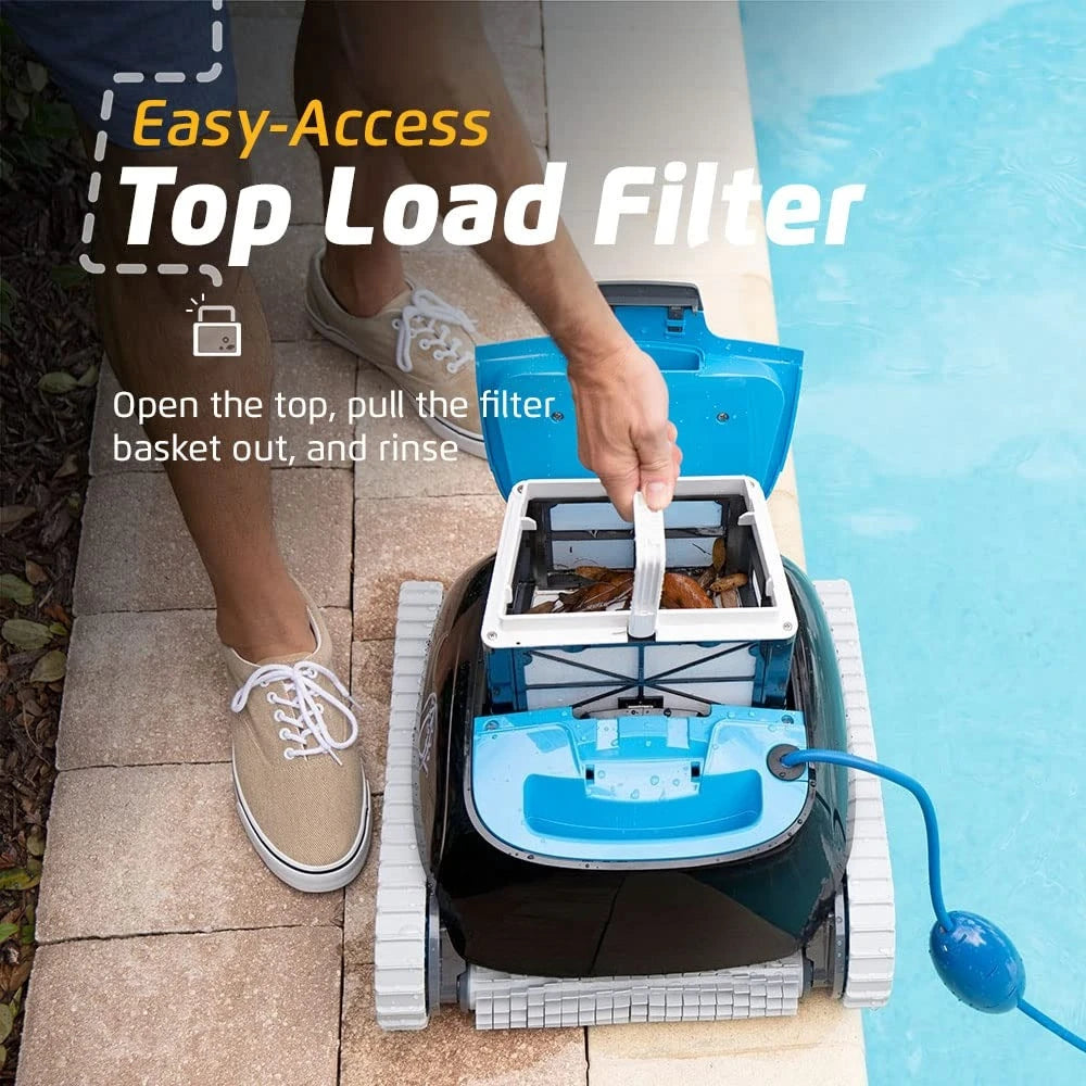 Automatic Robotic Pool Vacuum Cleaner, Wall Climbing Scrubber Brush & Top Load Filter Access, Custom