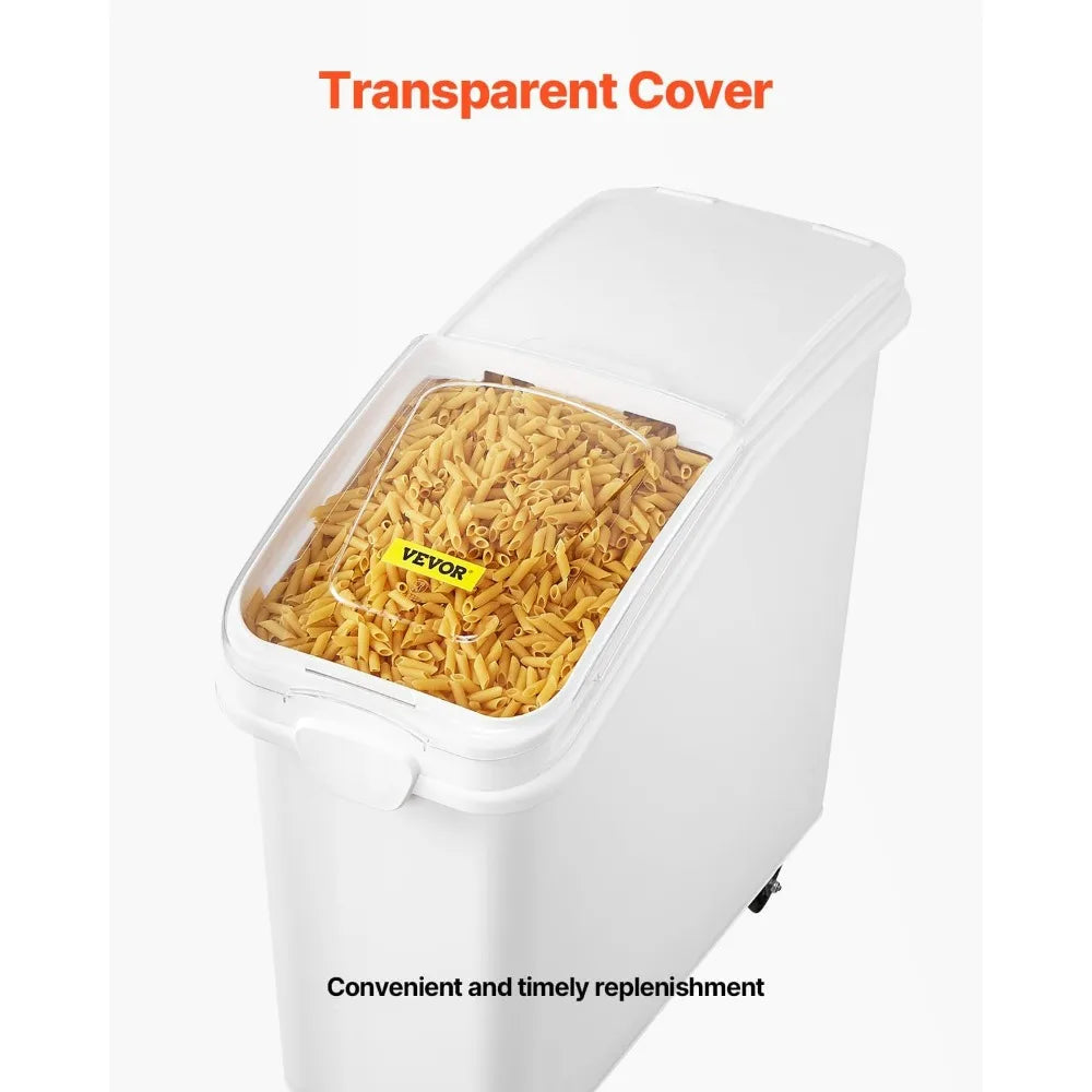 Commercial Kitchen Storage: 21 Gallon Ingredient Bin with 400 Cup Capacity and Sliding Lid