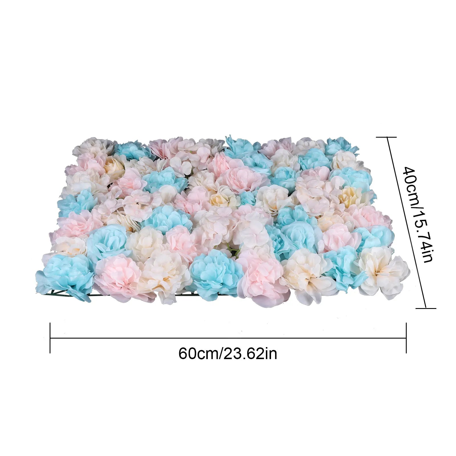 12Pcs Artificial Flower Wall Panels 60x40cm, 3D Realistic Silk Rose Hydrangea Dahlia Greenery Fence Decor for Balcony /Garden/ Indoor Outdoor, DIY Privacy Screen, No Watering Needed, Housewarming Gift