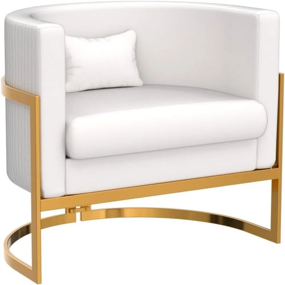 Upholstered Velvet Accent Barrel Arm Chair
