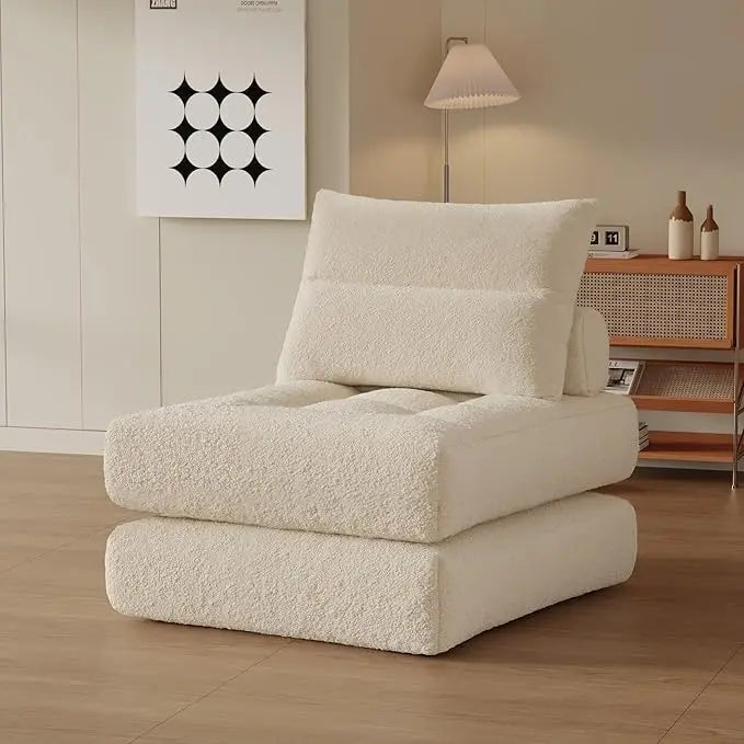 Folding Sofa Sleeper Chair for Living Room/Dorm/Office, Velvet Futon Couch, Lounge Sofa, Convertible