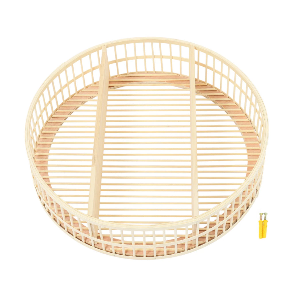 Round Wall Shelf 2 Tier Circle Wicker Hanging Shelf Display Storage Farmhouse Home Decorations or Dining Room/ Living Room/ Office/ Kitchen/Bathroom