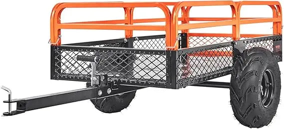 Heavy-Duty 1500lbs Capacity Yard Garden Trailer with 15 Cubic Feet Dump Cart for Lawn and Garden Use