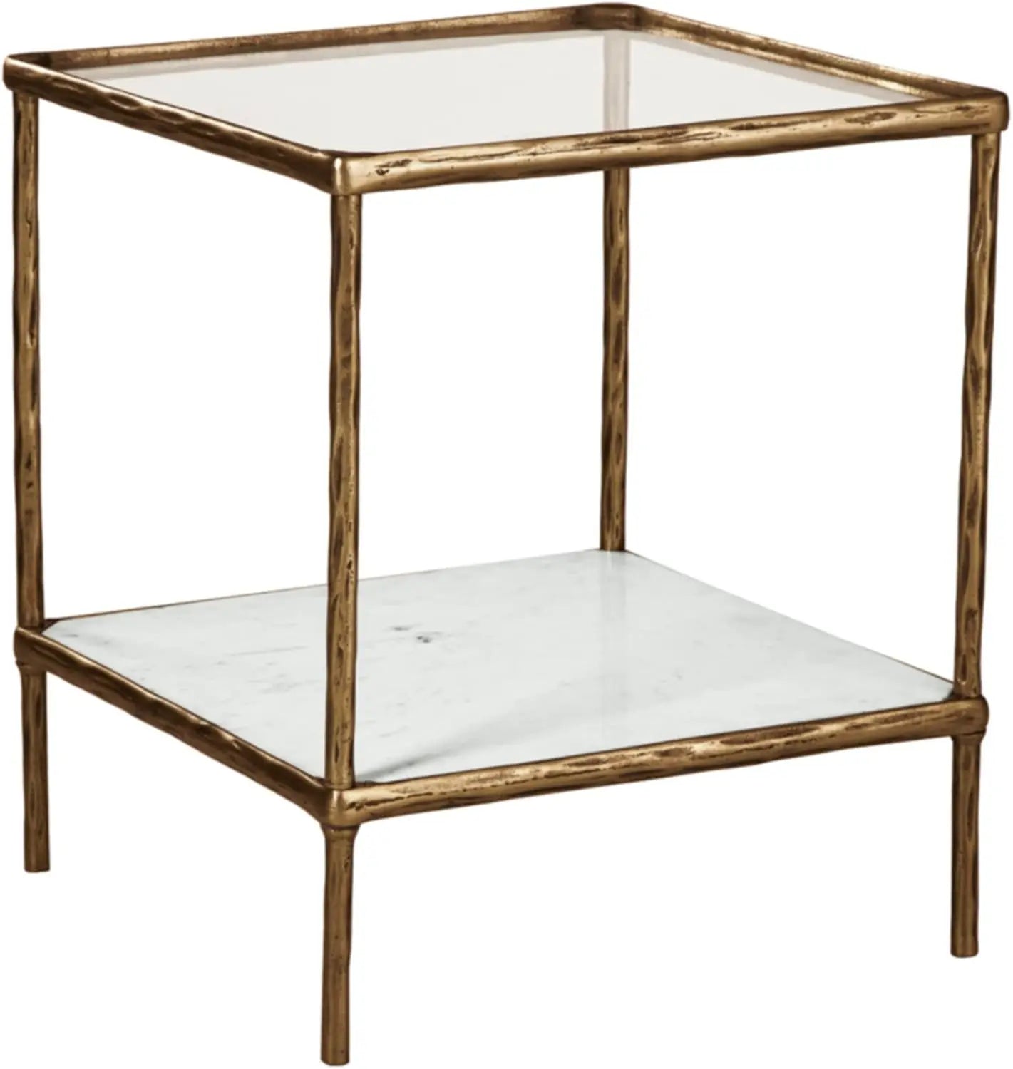 Contemporary Accent Table, Antique Brass Finish
