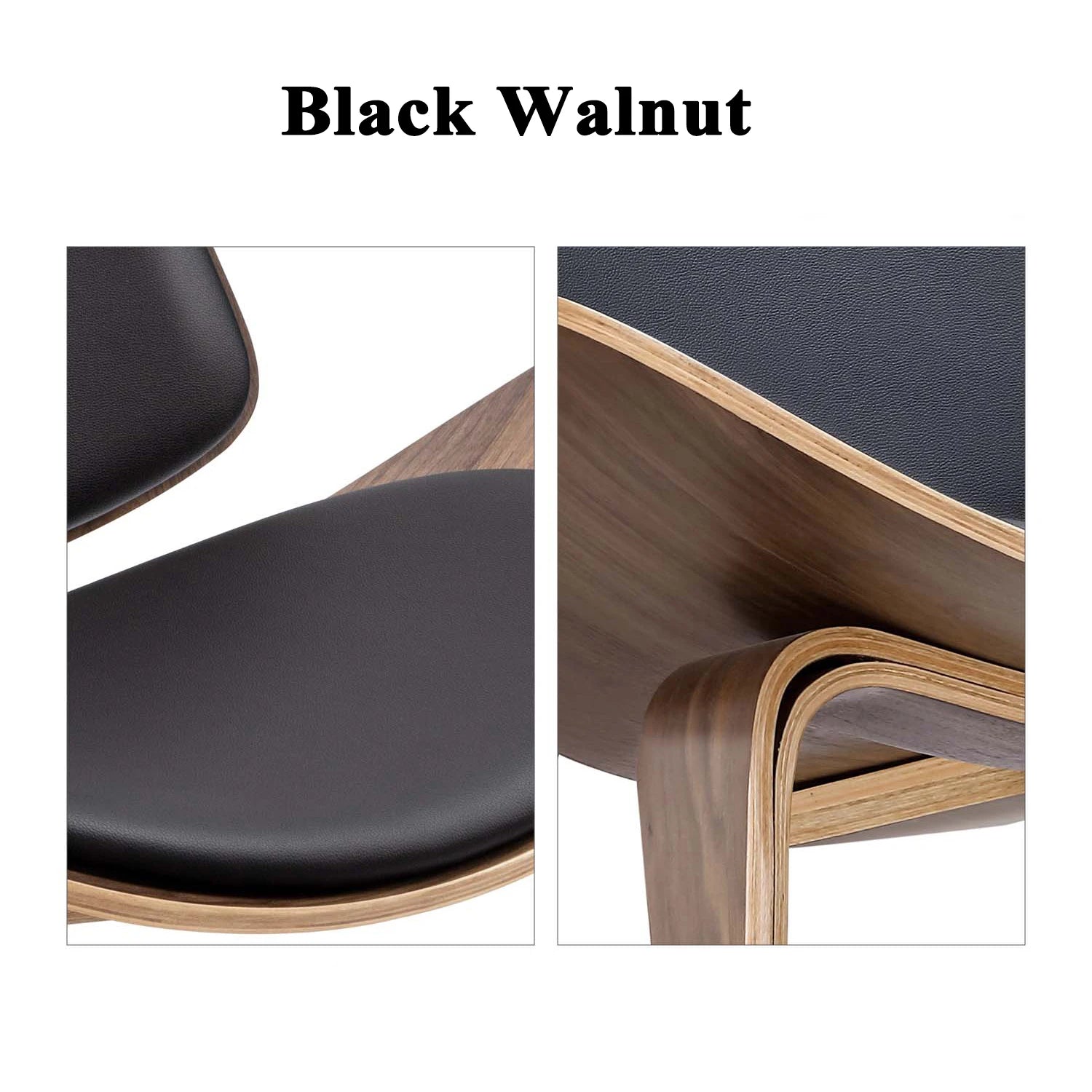 Modern Nordic Style Three-Legged Shell Chair/ Ash Plywood/ Fabric Upholstery Living Room Chair/ Furniture Modern Lounge Shell Chair