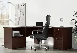 71" Wide Cherry L-Shaped Corner Desk