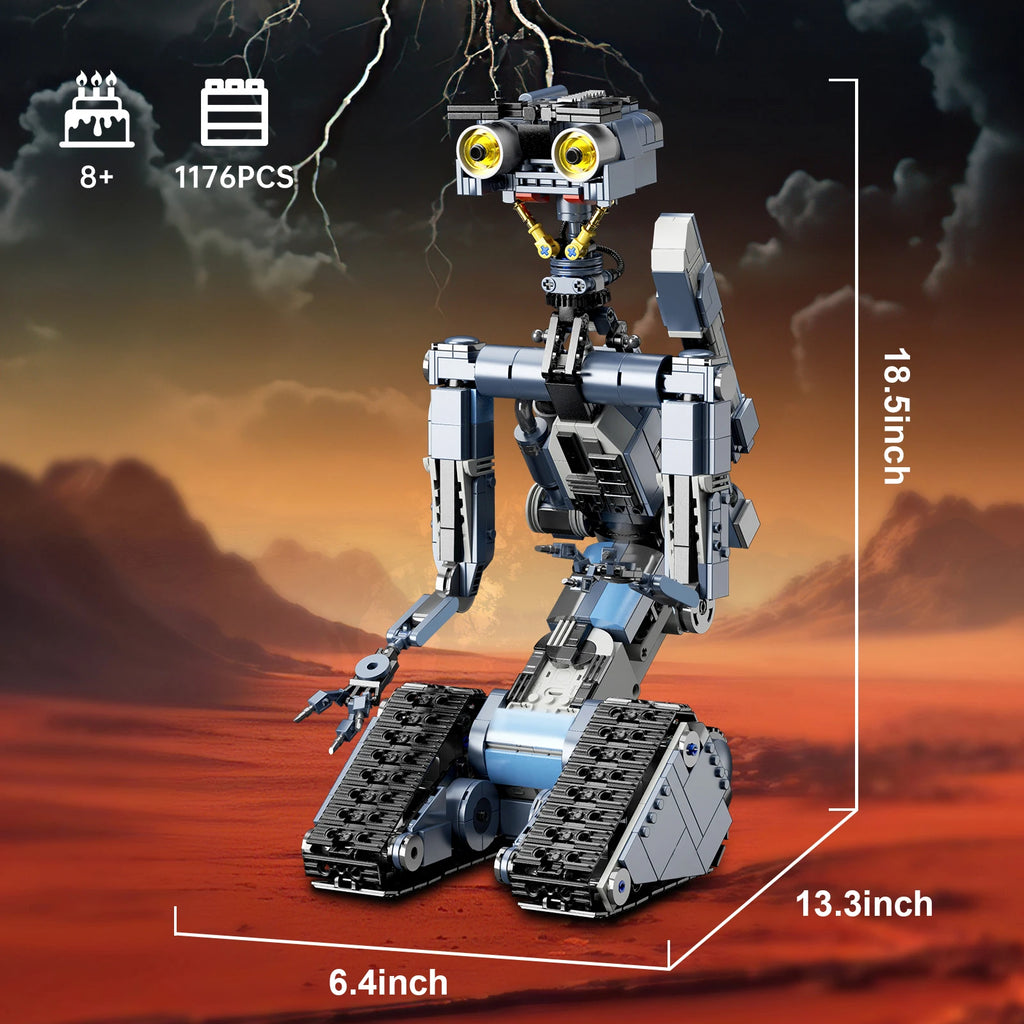 Johnny 5 Robot Building Blocks Set with Remote Control Creative Machine Home Decoration/ Room Desktop Ornament/ Christmas Gifts for Adult