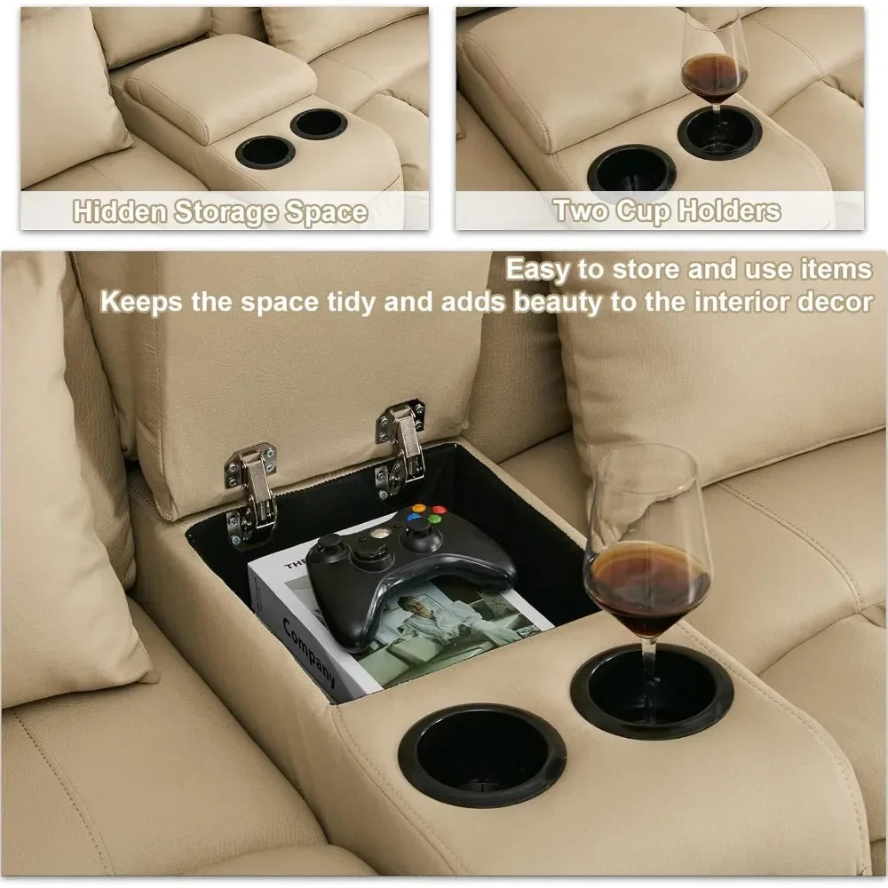 Loveseat recliner with Double Reclining Feature and Console/ Wall-Hugging  for RVs