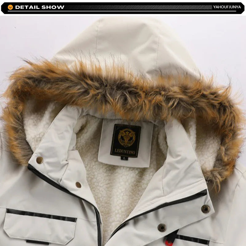 Winter Men Outwear Fleece/ Warm Removable Hooded Hiking Jacket Men/ Outdoor Windproof /Casual Fashion Jacket Coat Male Clothing