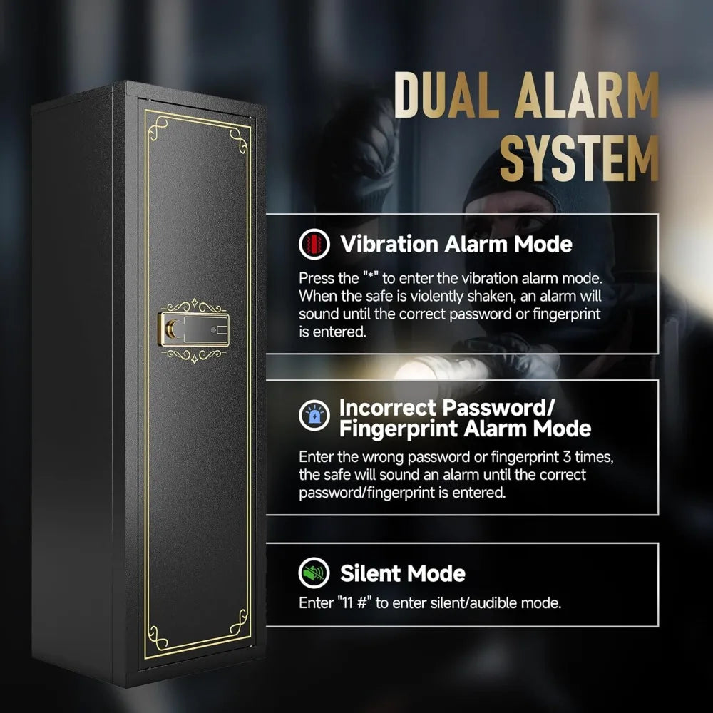 Gun Safe for Home Rifle and Pistols Biometric Gun Safe & Cabinets, Gun Cabinet for Rifles